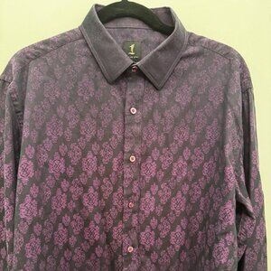 1 like no other‎ Purple Shirt Mens Size Large Long Sleeve Button Up